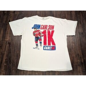 Washington Capitals Shirt Mens XL White NHL Hockey John Carlson 1K Milestone Tee